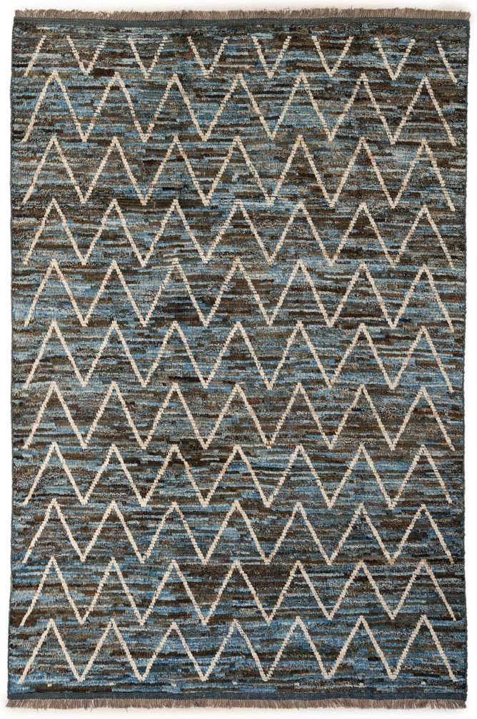 6' 9 x 10' 1 Hand Knotted Moroccan Wool Rug