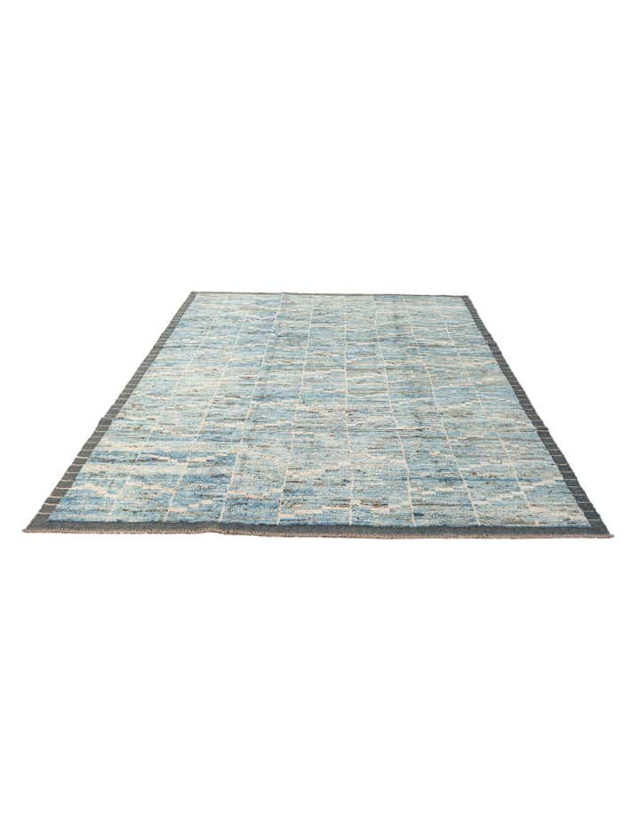 6' 10 x 9' 9 Hand Knotted Moroccan Wool Rug