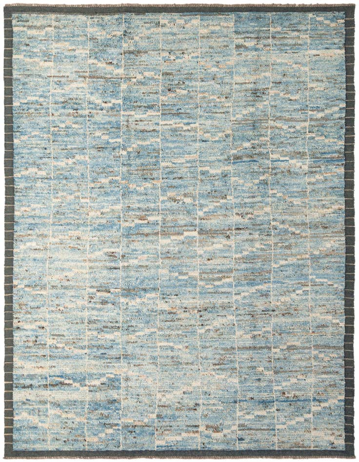 Detail image of 6' 10 x 9' 9 Hand Knotted Moroccan Wool Rug
