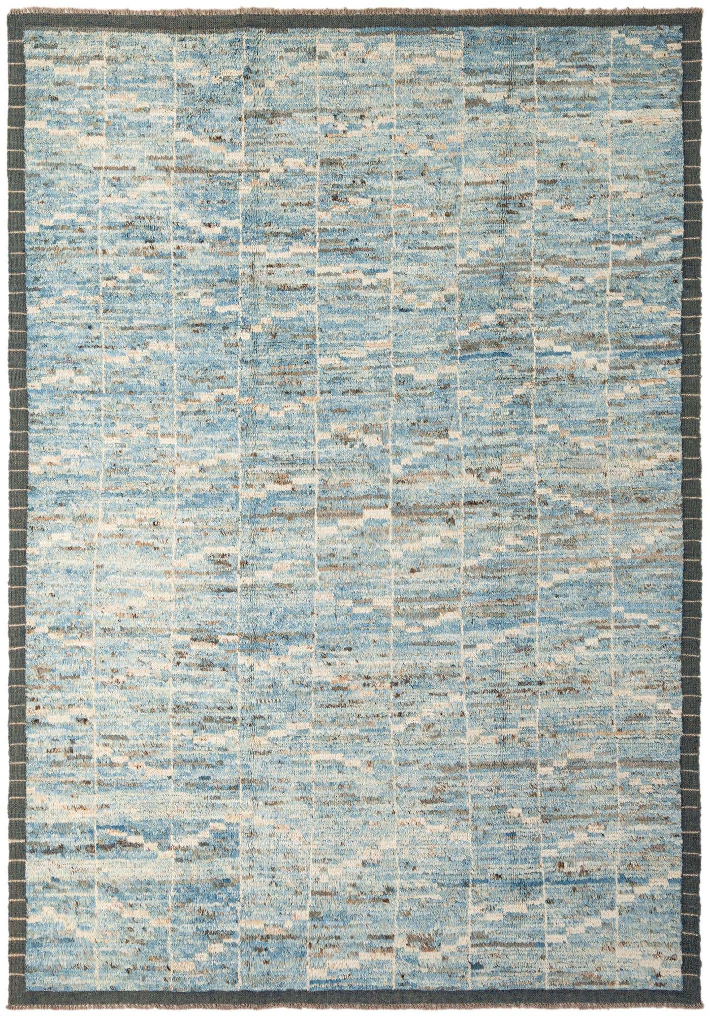6' 10 x 9' 9 Hand Knotted Moroccan Wool Rug