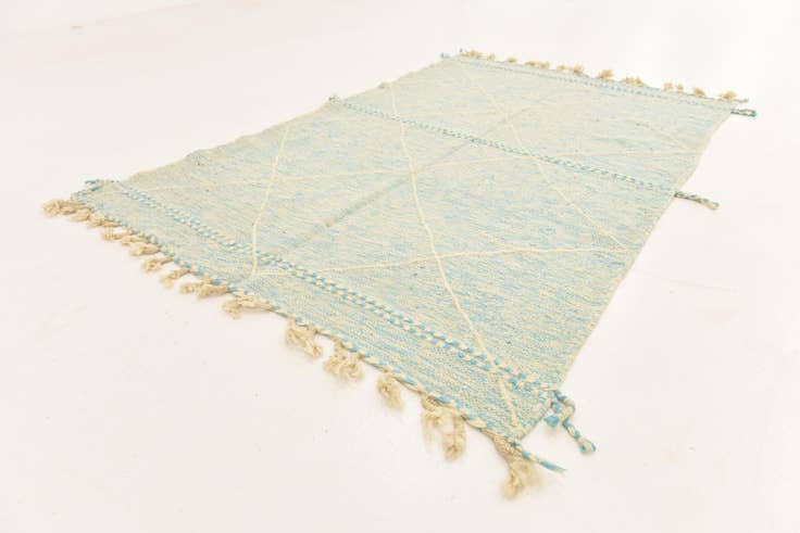 Detail image of 4' 9 x 7' 4 Hand Knotted Moroccan Wool Rug