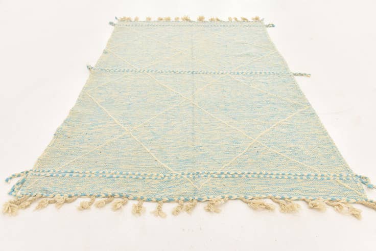 Detail image of 4' 9 x 7' 4 Hand Knotted Moroccan Wool Rug