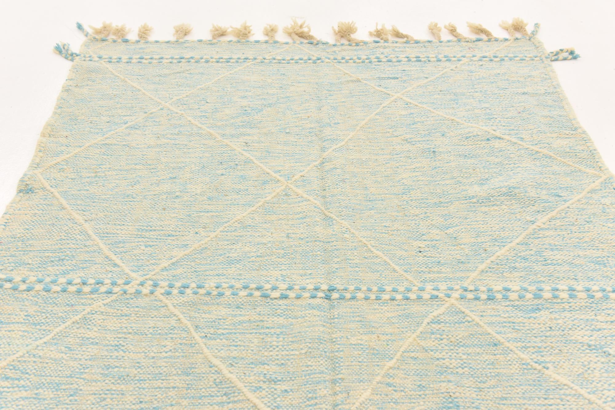 4' 9 x 7' 4 Hand Knotted Moroccan Wool Rug