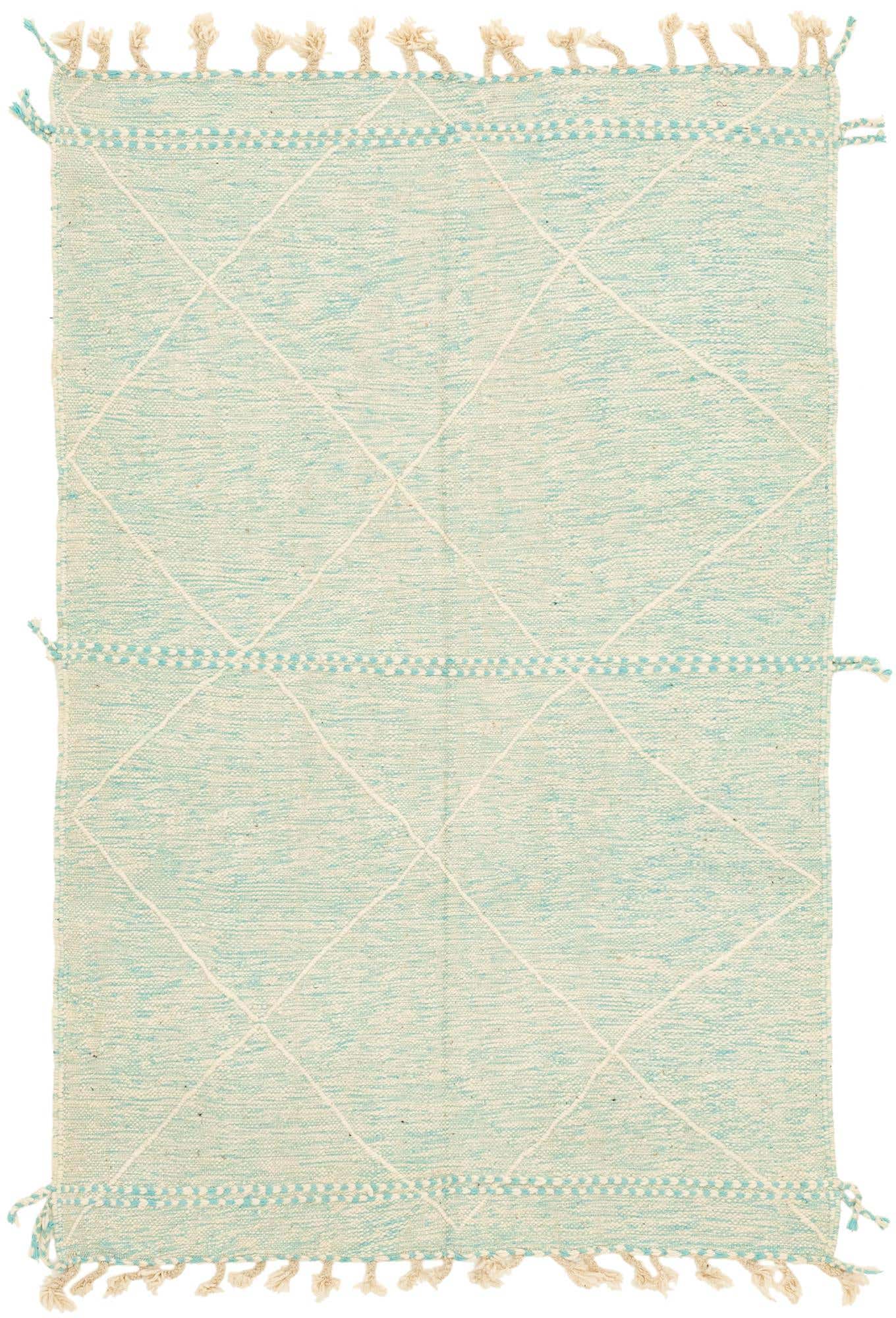 4' 9 x 7' 4 Hand Knotted Moroccan Wool Rug