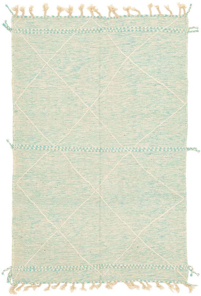 4' 9 x 7' 4 Hand Knotted Moroccan Wool Rug