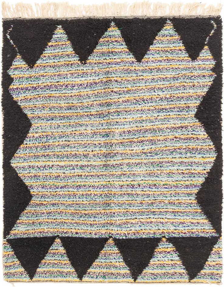Detail image of 5' 5 x 8' 4 Hand Knotted Moroccan Wool Rug