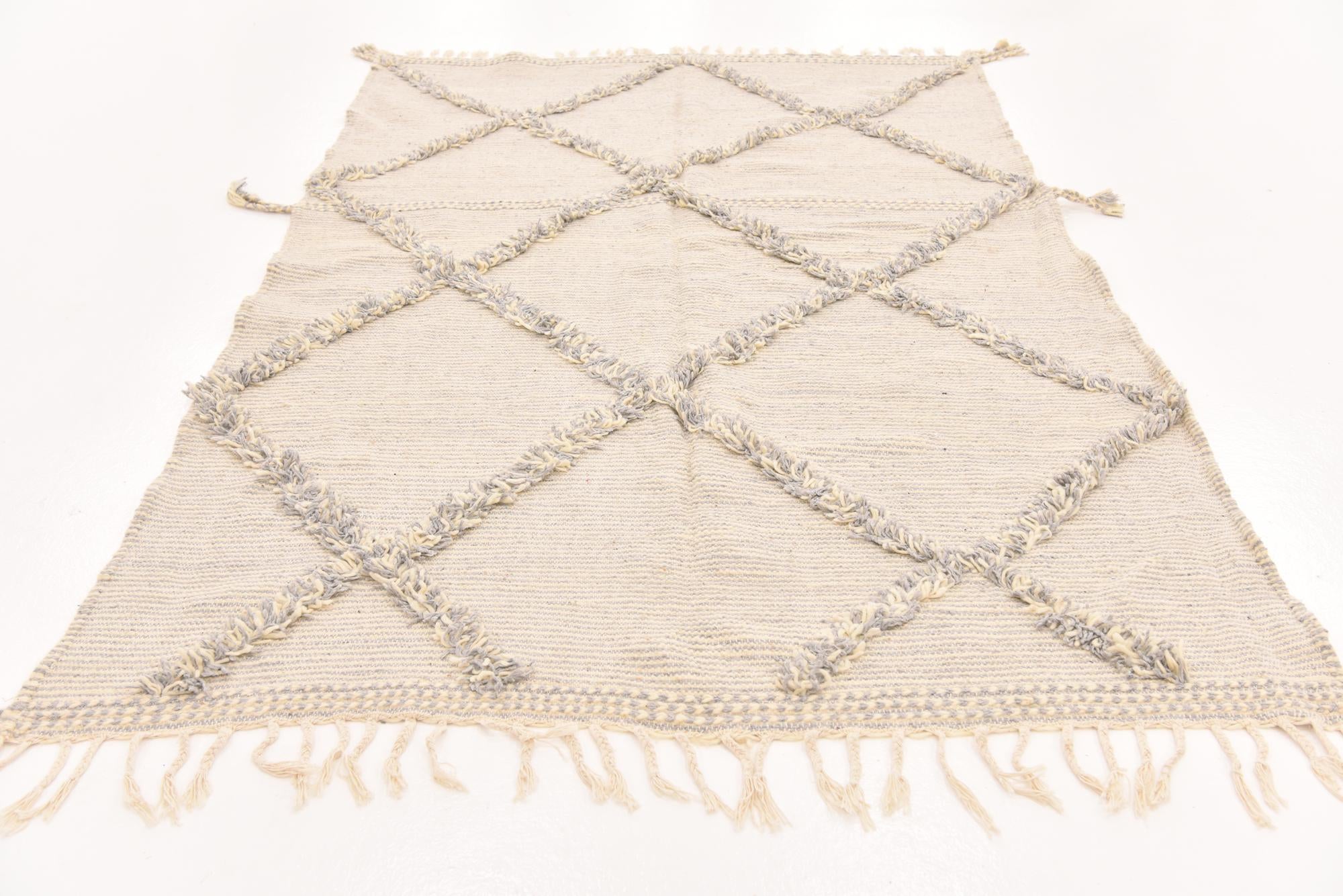 5' 3 x 8' 4 Hand Knotted Moroccan Wool Rug