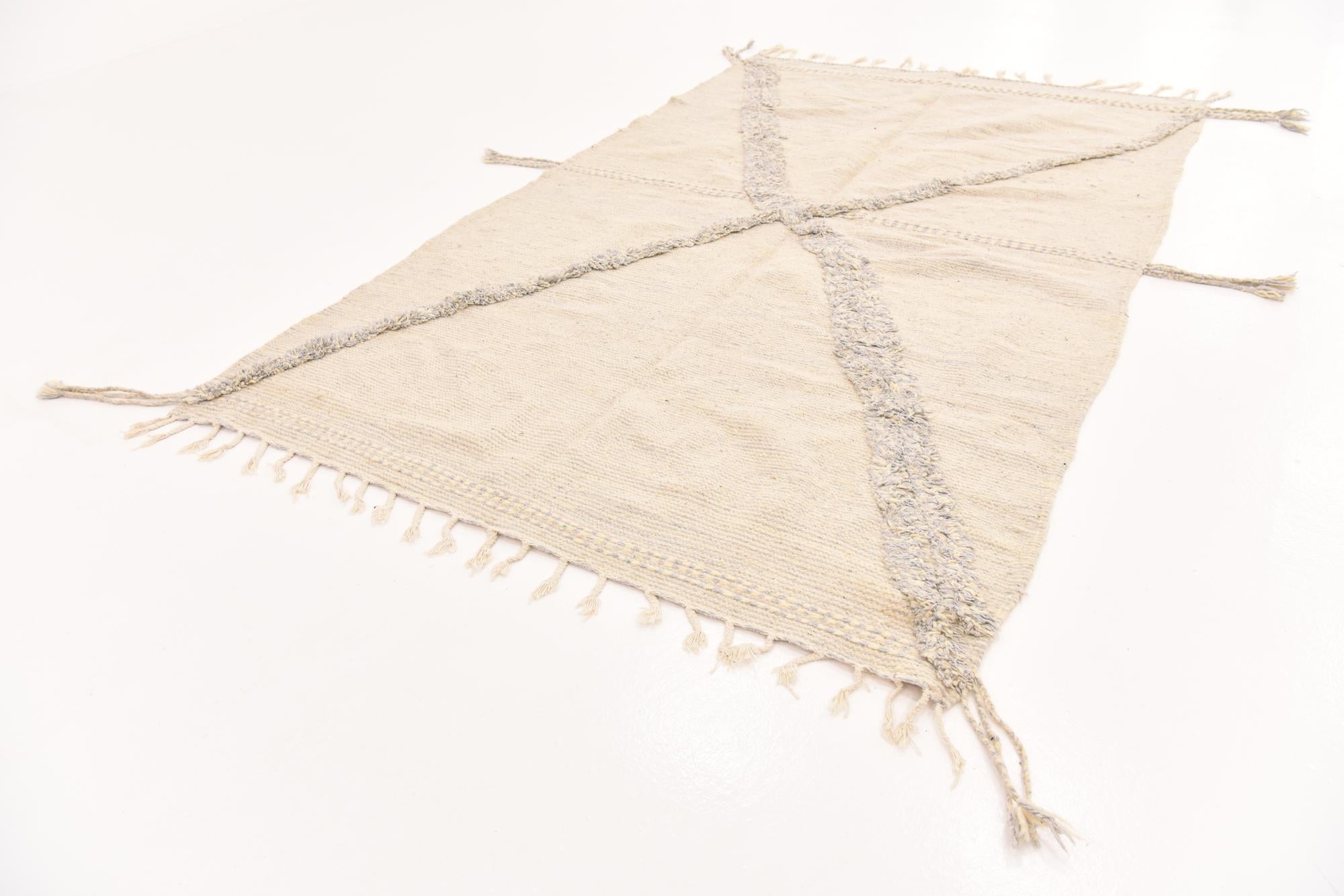 5' 6 x 9' 1 Hand Knotted Moroccan Wool Rug