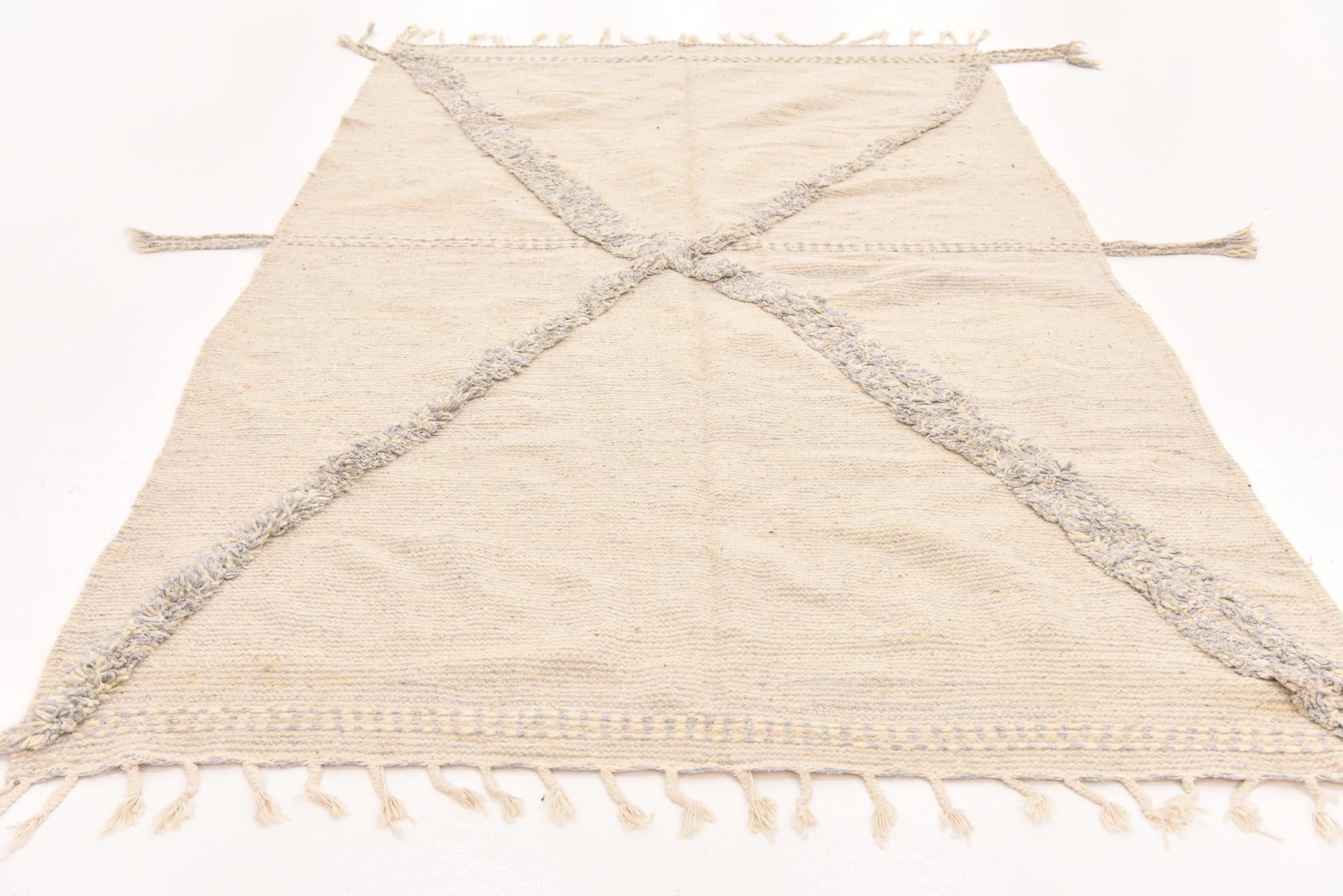 5' 6 x 9' 1 Hand Knotted Moroccan Wool Rug