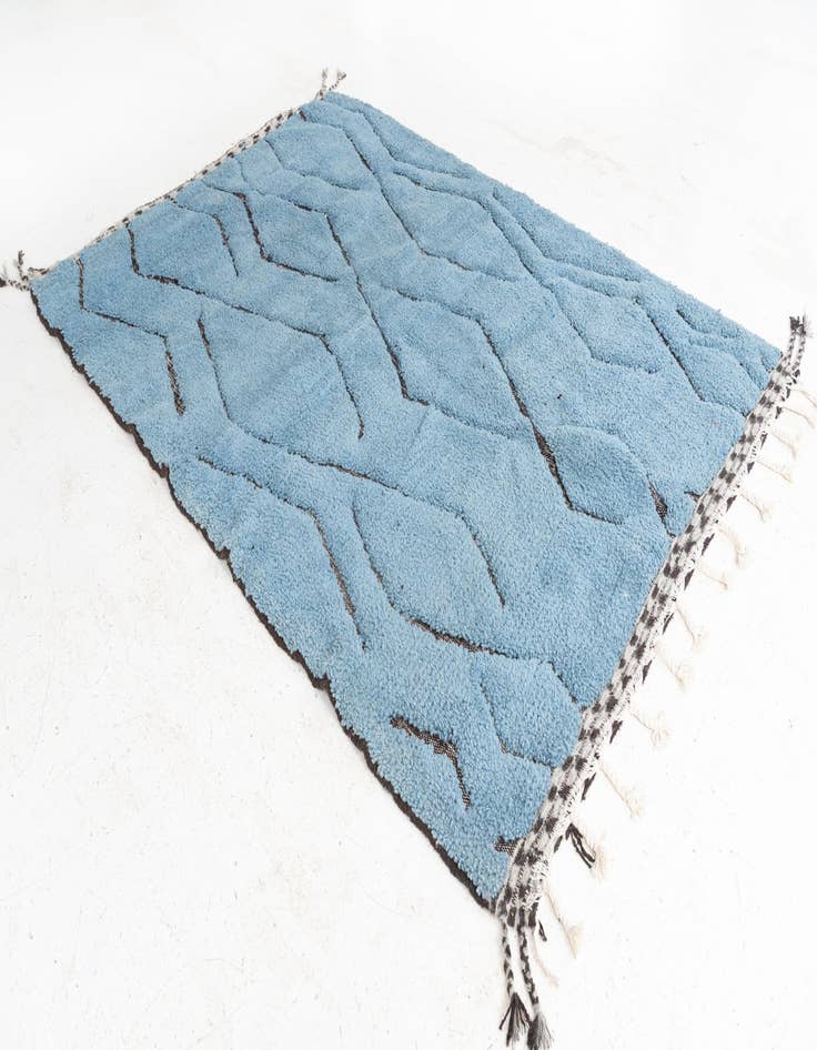 Detail image of 5' 6 x 7' 7  Hand Knotted Moroccan Wool Rug