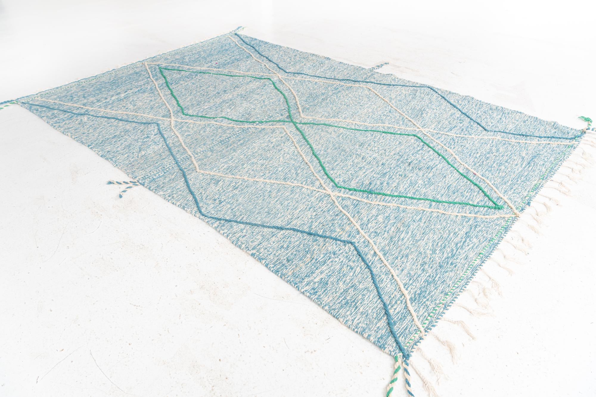 6' 7 x 10' 5 Hand Knotted Moroccan Wool Rug