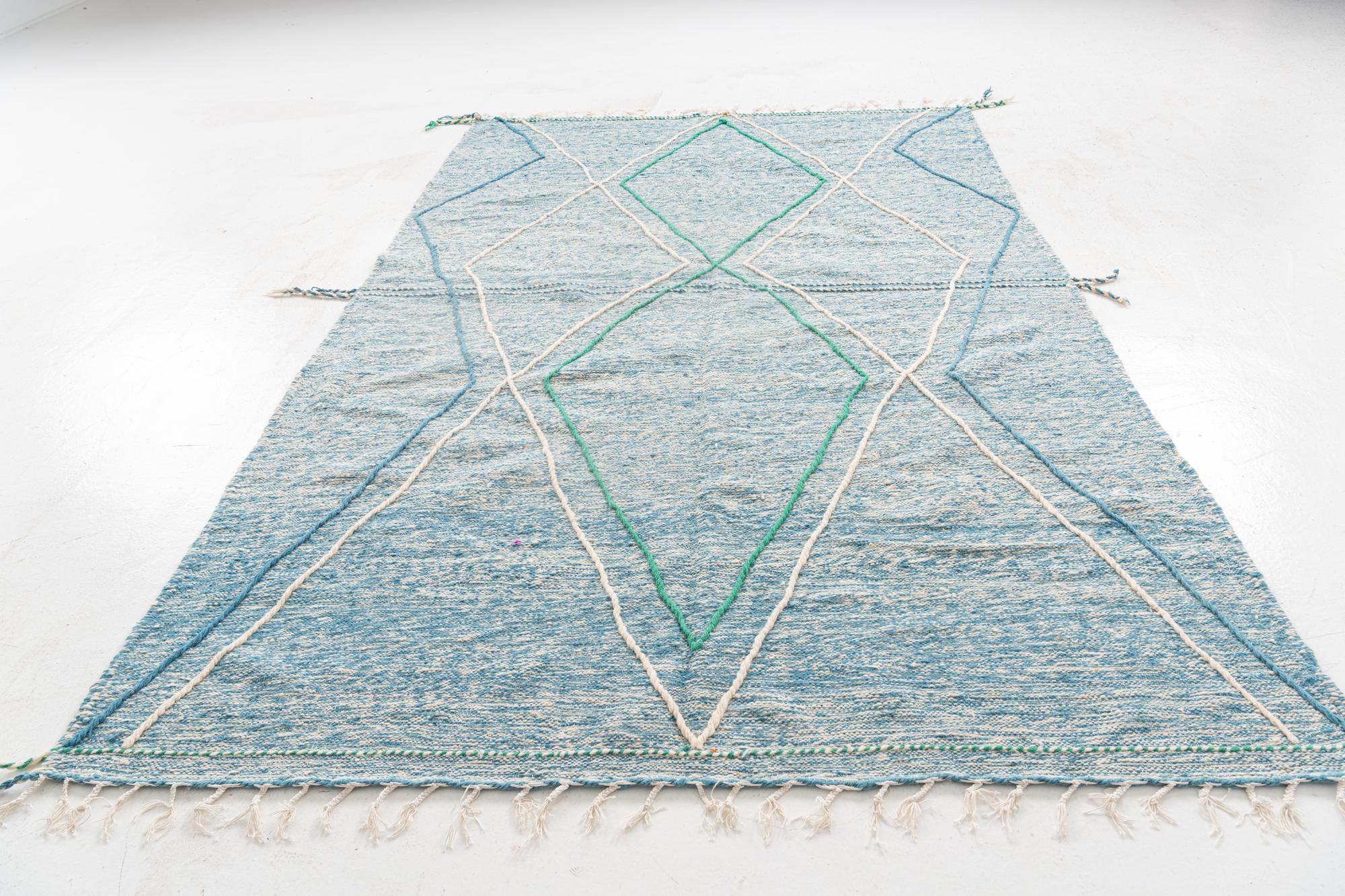 6' 7 x 10' 5 Hand Knotted Moroccan Wool Rug