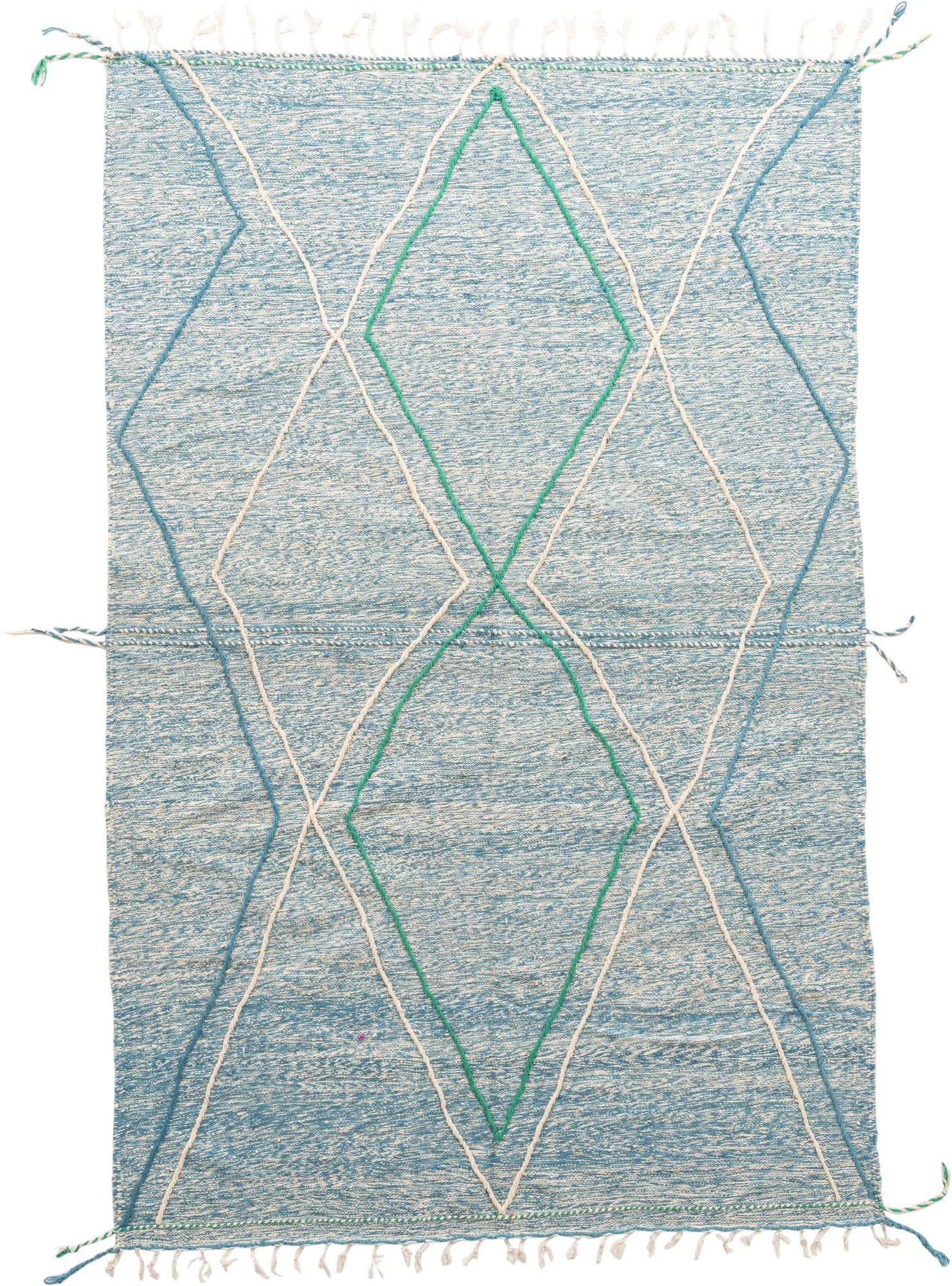 6' 7 x 10' 5 Hand Knotted Moroccan Wool Rug