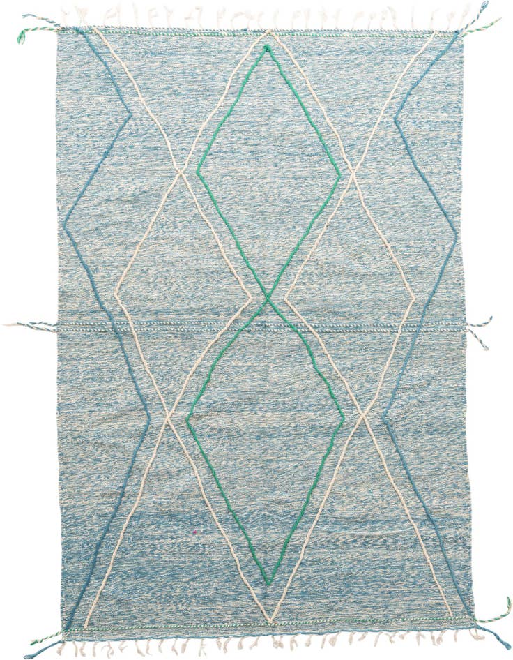 Detail image of 6' 7 x 10' 5 Hand Knotted Moroccan Wool Rug