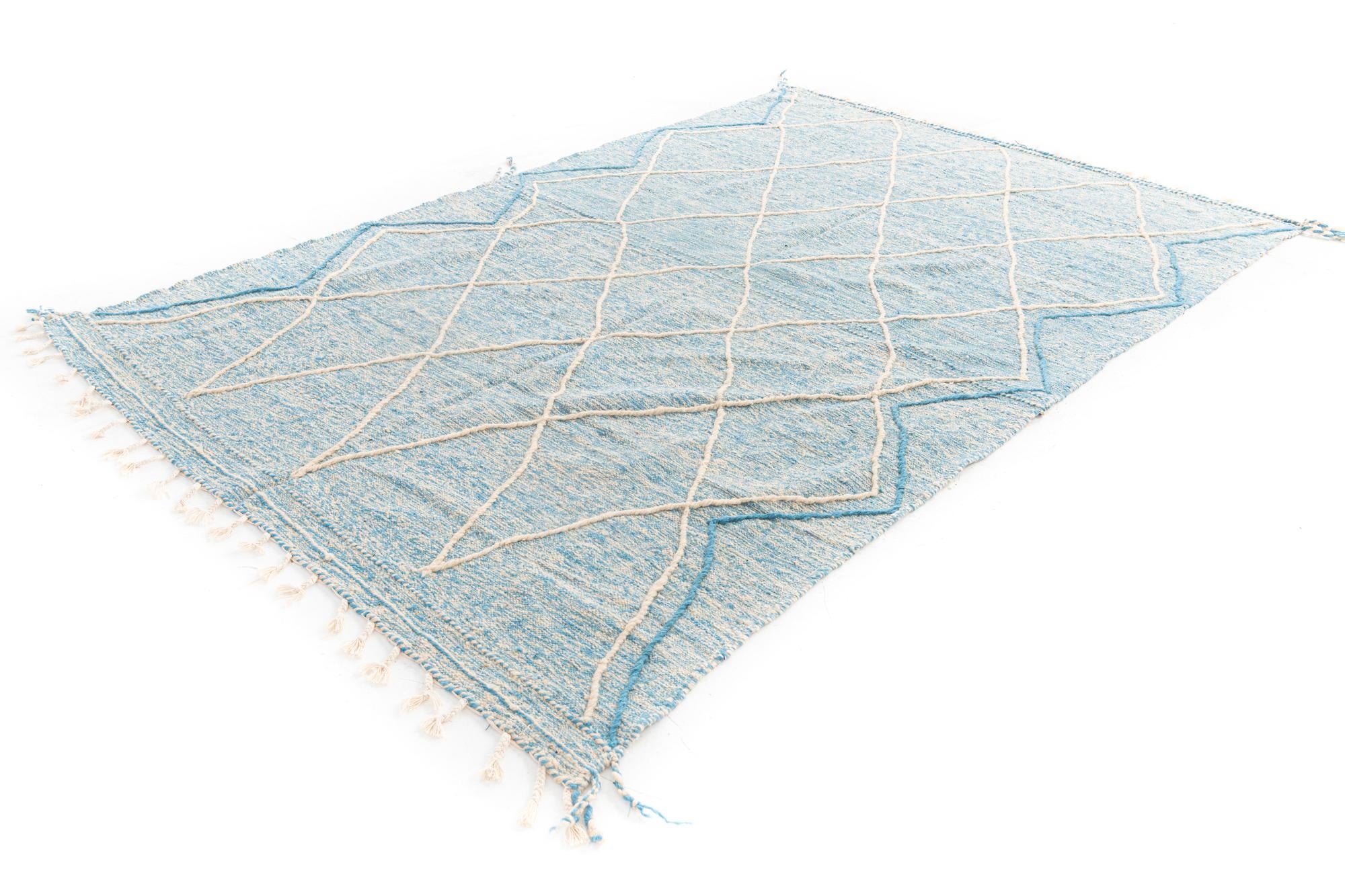 6' 6 x 10' Hand Knotted Moroccan Wool Rug