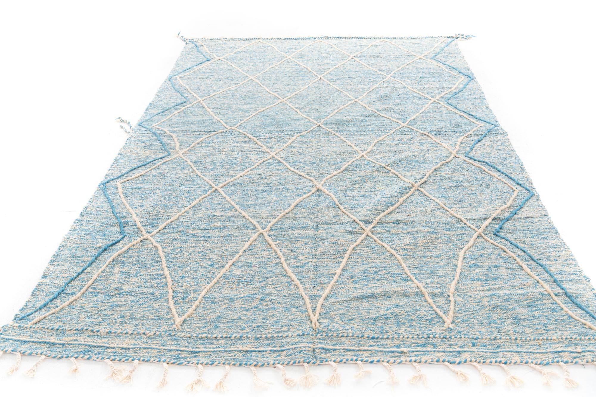 6' 6 x 10' Hand Knotted Moroccan Wool Rug