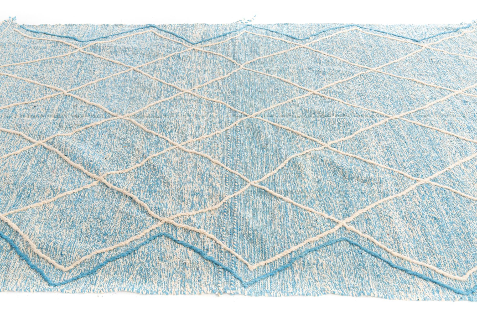 6' 6 x 10' Hand Knotted Moroccan Wool Rug