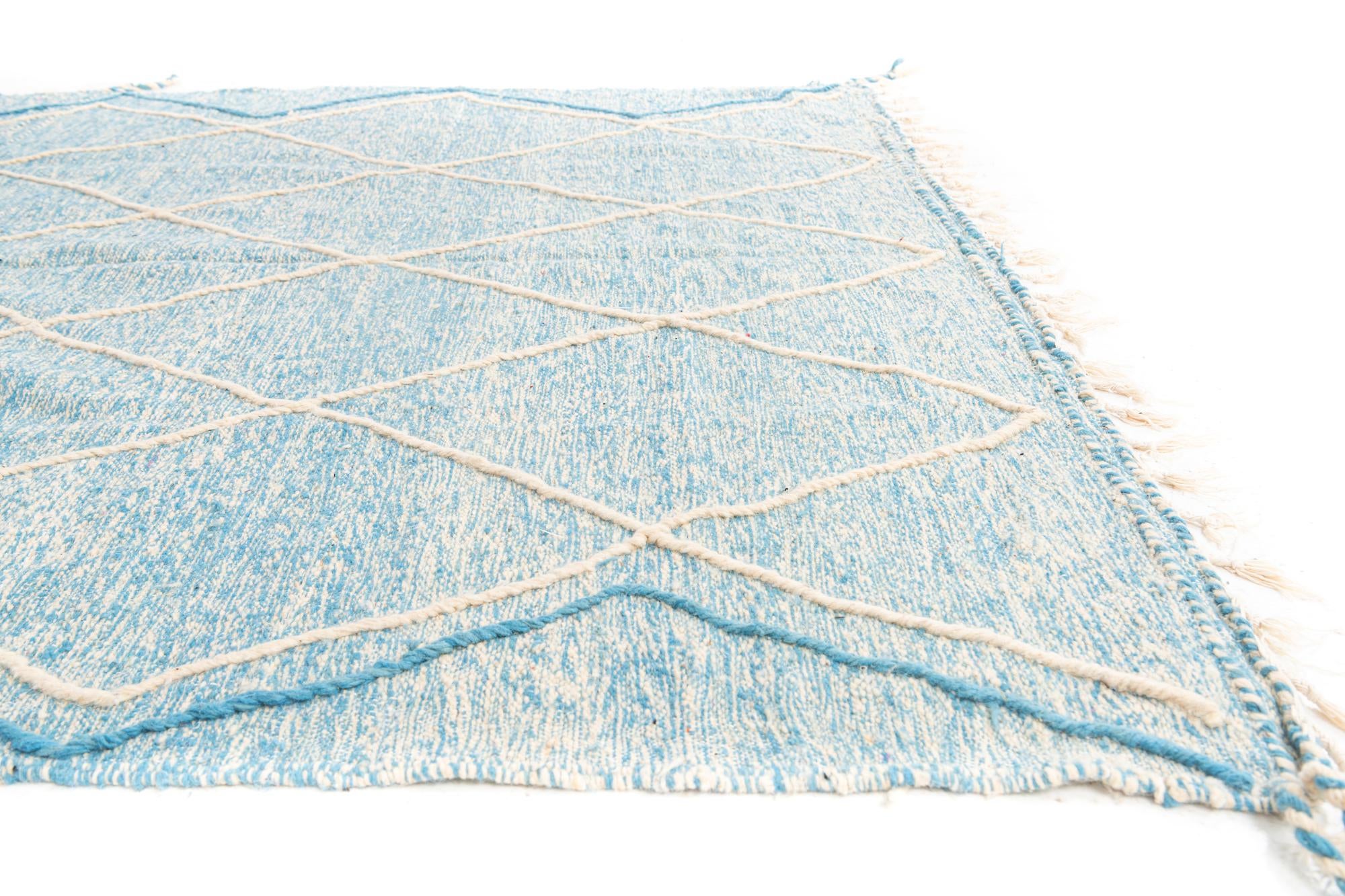 6' 6 x 10' Hand Knotted Moroccan Wool Rug