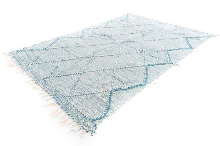 6' 7 x 10' Hand Knotted Moroccan Wool Rug