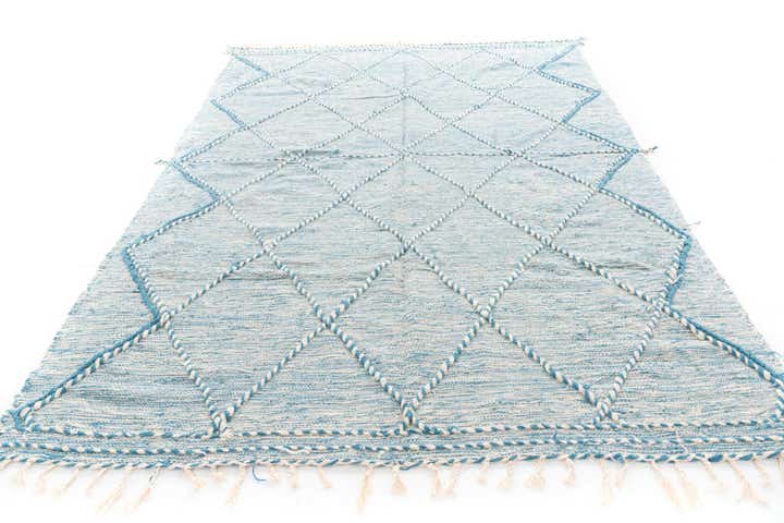 6' 7 x 10' Hand Knotted Moroccan Wool Rug