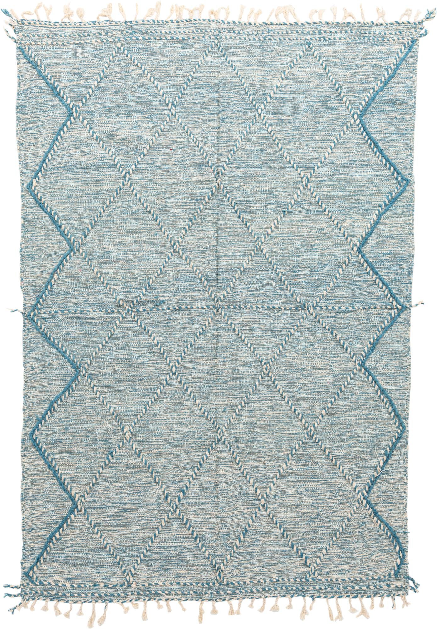 6' 7 x 10' Hand Knotted Moroccan Wool Rug