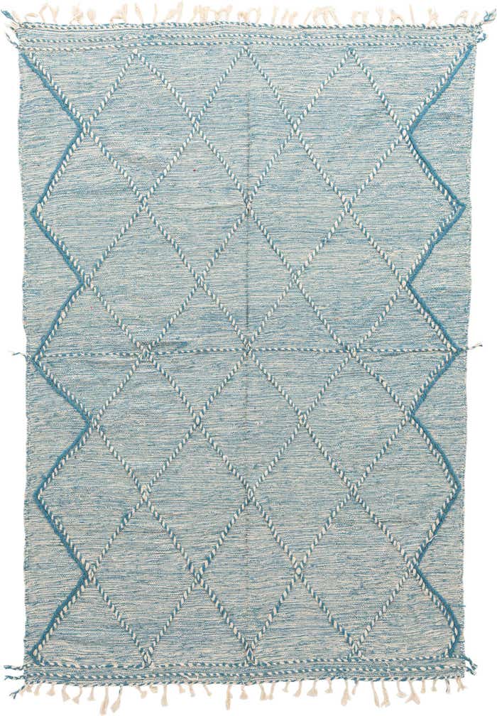 6' 7 x 10' Hand Knotted Moroccan Wool Rug