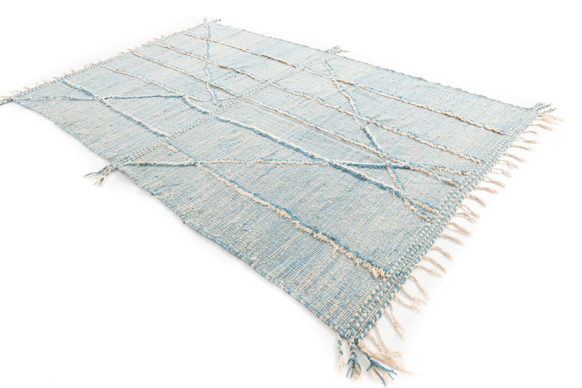 6' 6 x 10' 3 Hand Knotted Moroccan Wool Rug