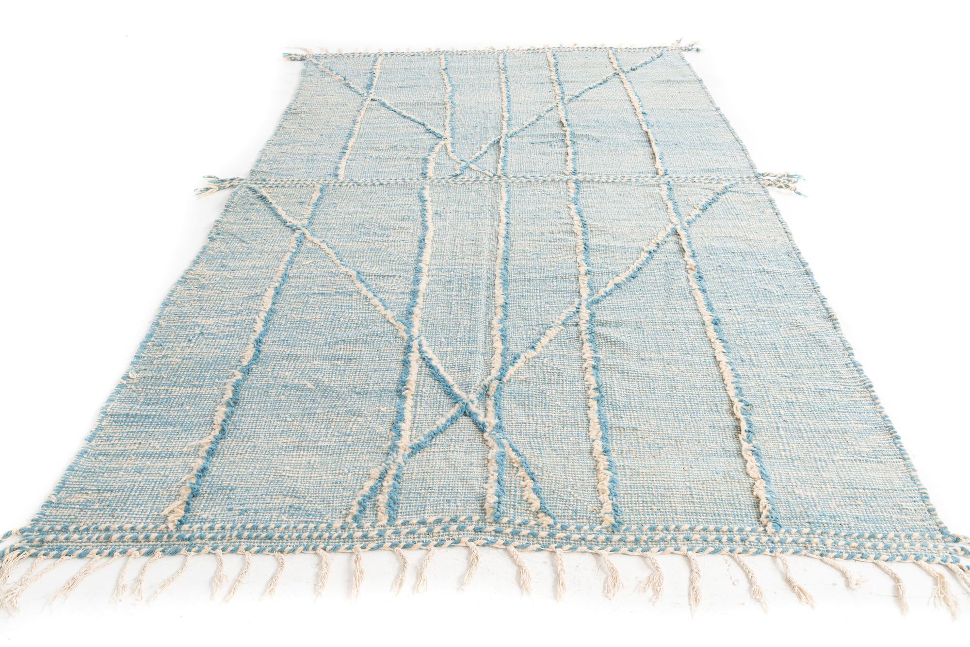 6' 6 x 10' 3 Hand Knotted Moroccan Wool Rug