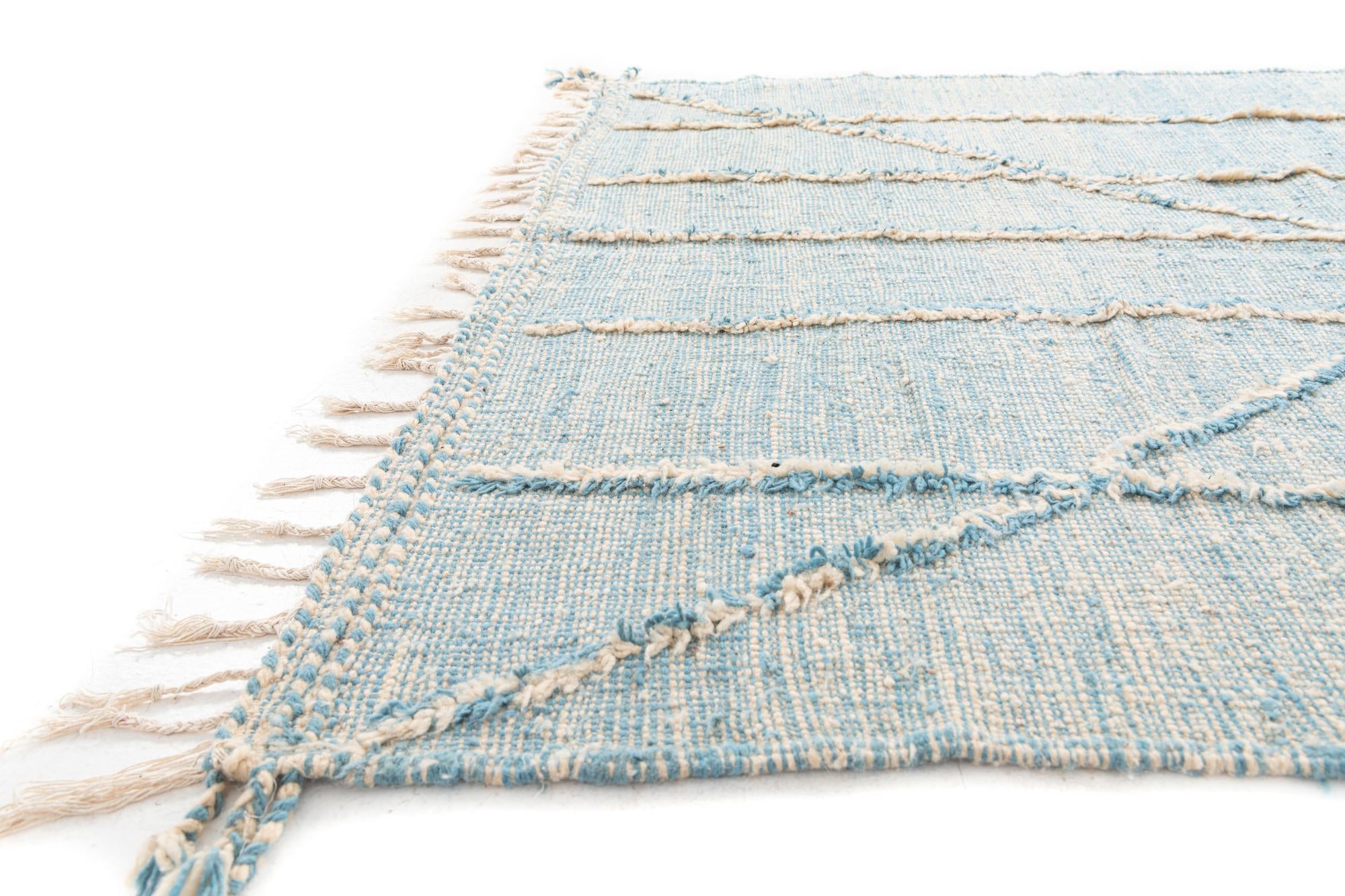 6' 6 x 10' 3 Hand Knotted Moroccan Wool Rug