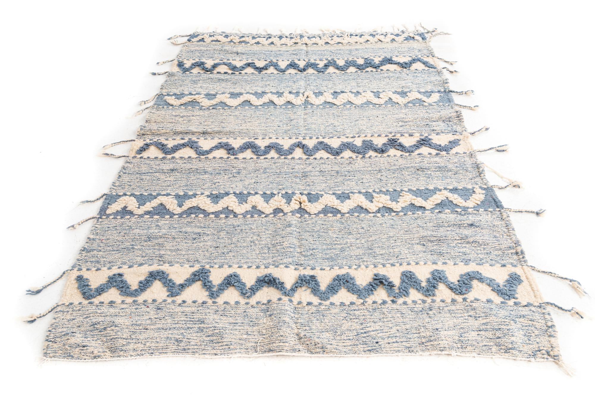 5' 3 x 8' Hand Knotted Moroccan Wool Rug