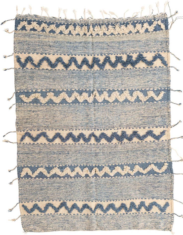 Detail image of 5' 3 x 8' Hand Knotted Moroccan Wool Rug