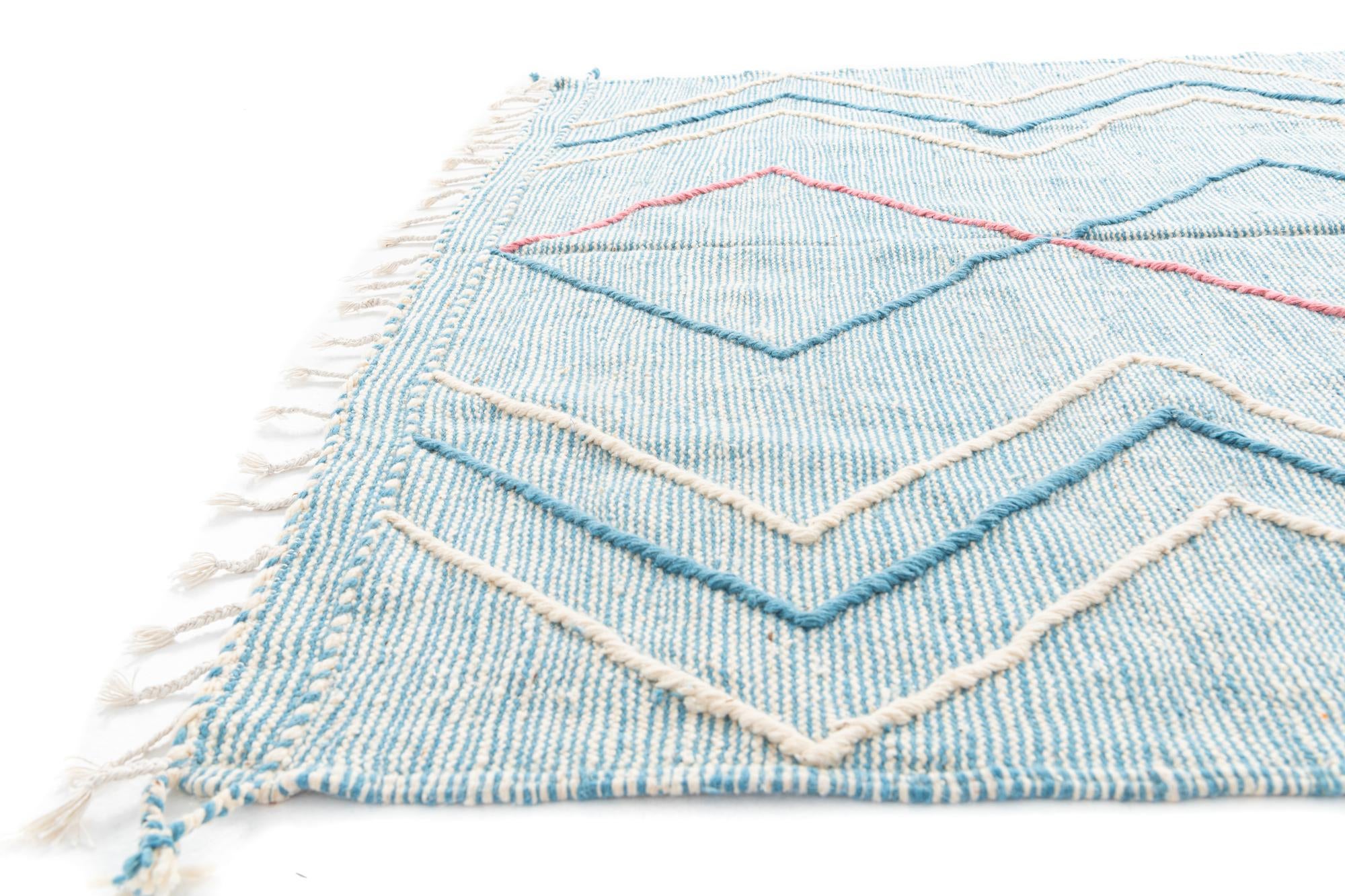 6' 7 x 10' 2 Hand Knotted Moroccan Wool Rug