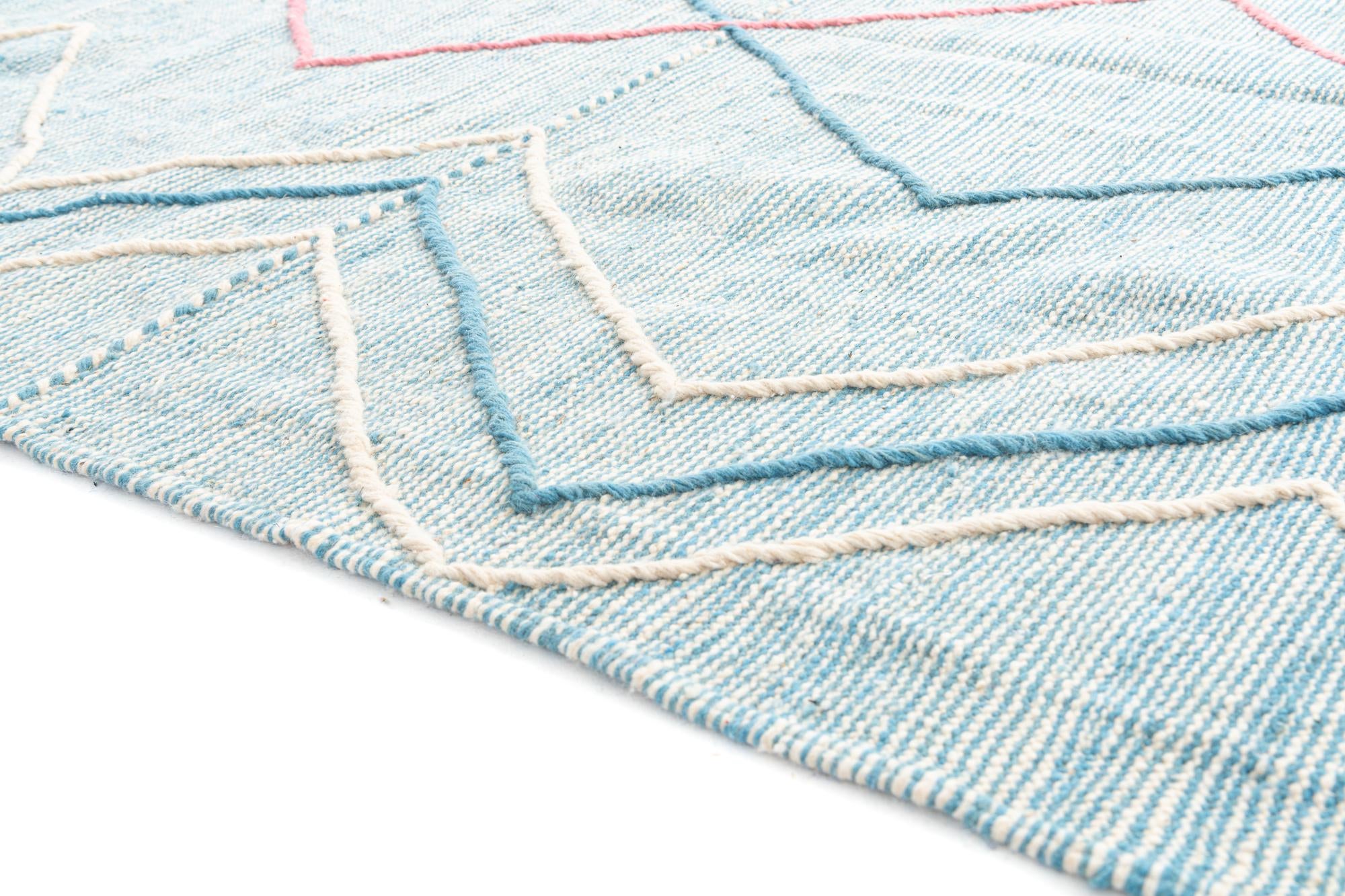 6' 7 x 10' 2 Hand Knotted Moroccan Wool Rug