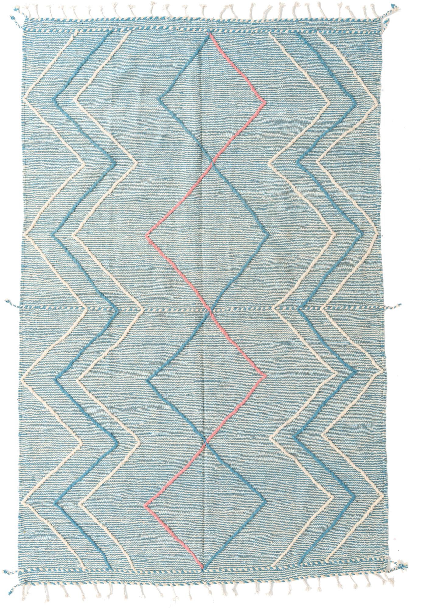 6' 7 x 10' 2 Hand Knotted Moroccan Wool Rug