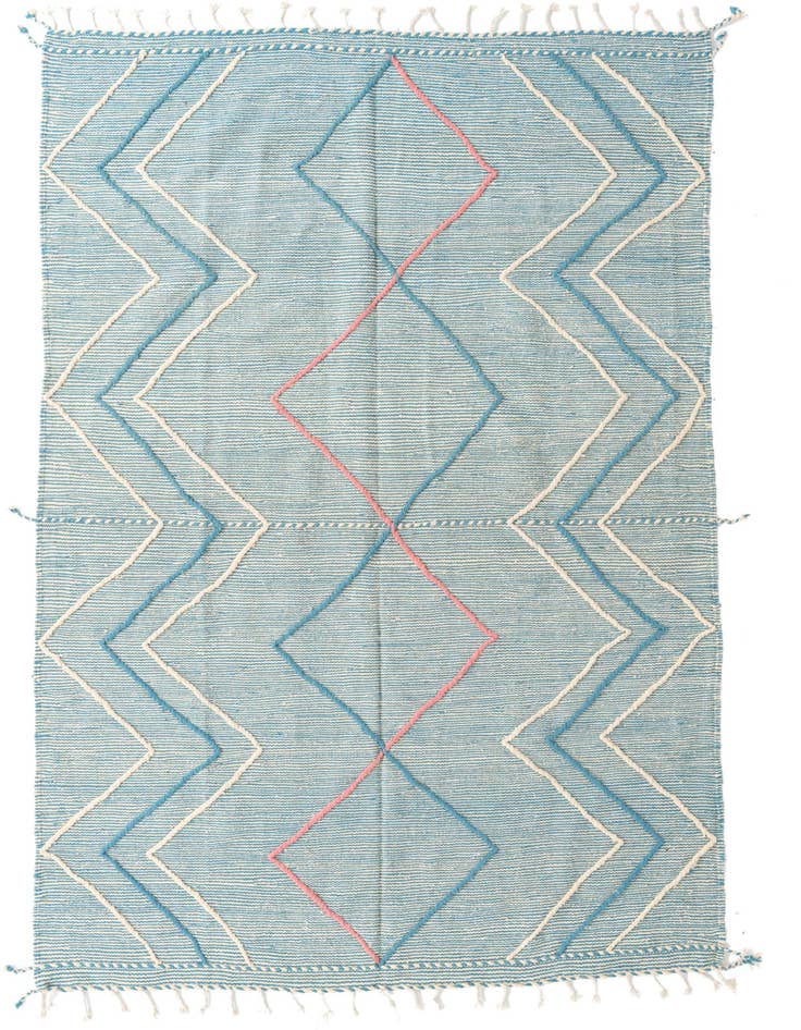 Detail image of 6' 7 x 10' 2 Hand Knotted Moroccan Wool Rug