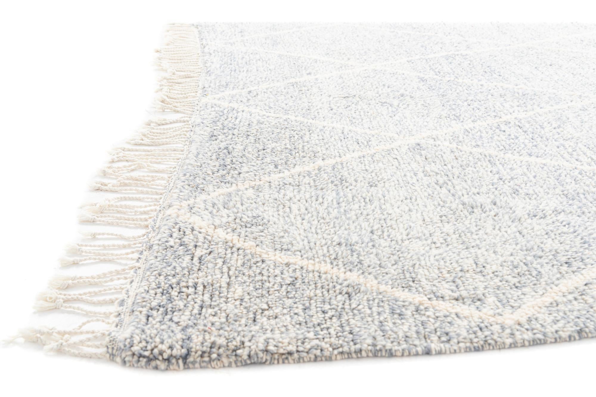 6' 10 x 9' 5 Hand Knotted Moroccan Wool Rug