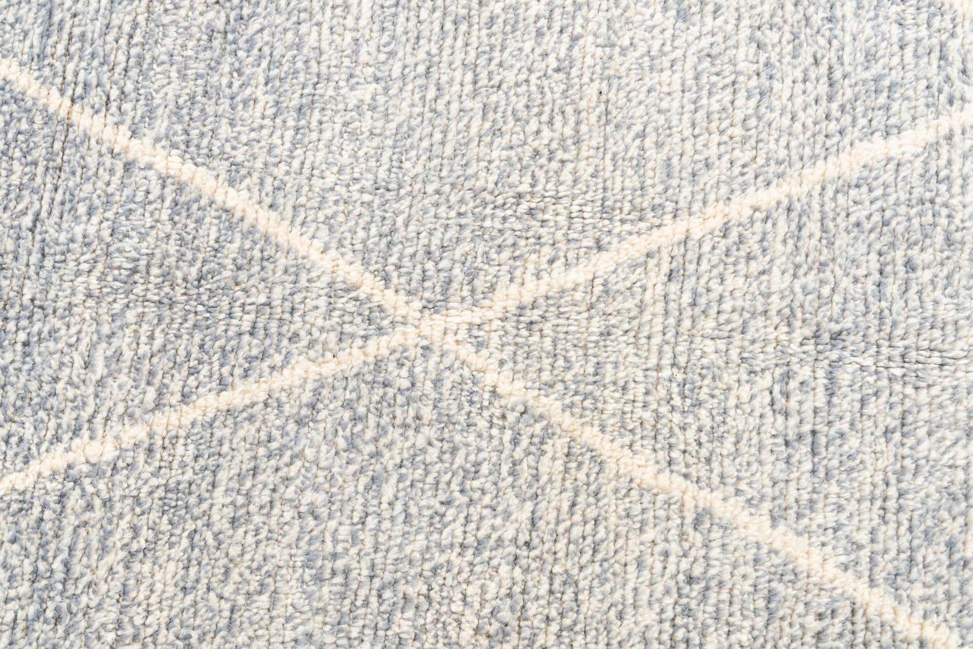 6' 10 x 9' 5 Hand Knotted Moroccan Wool Rug