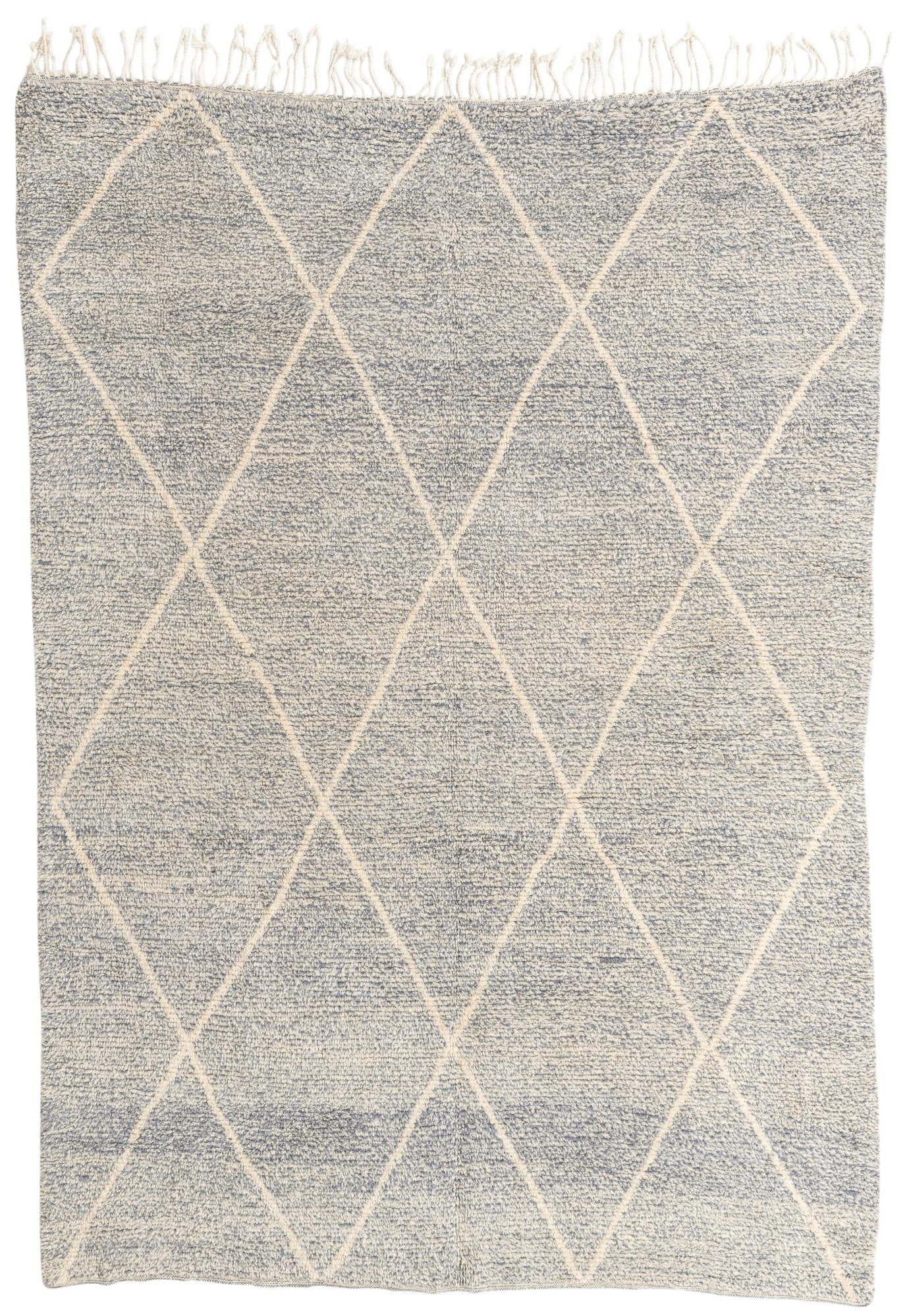 6' 10 x 9' 5 Hand Knotted Moroccan Wool Rug