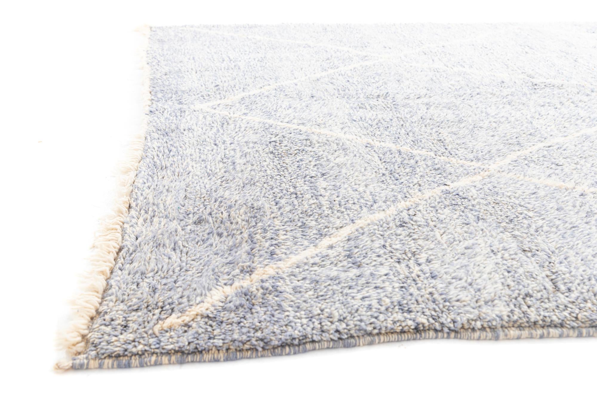 7' x 9' 2 Hand Knotted Moroccan Wool Rug