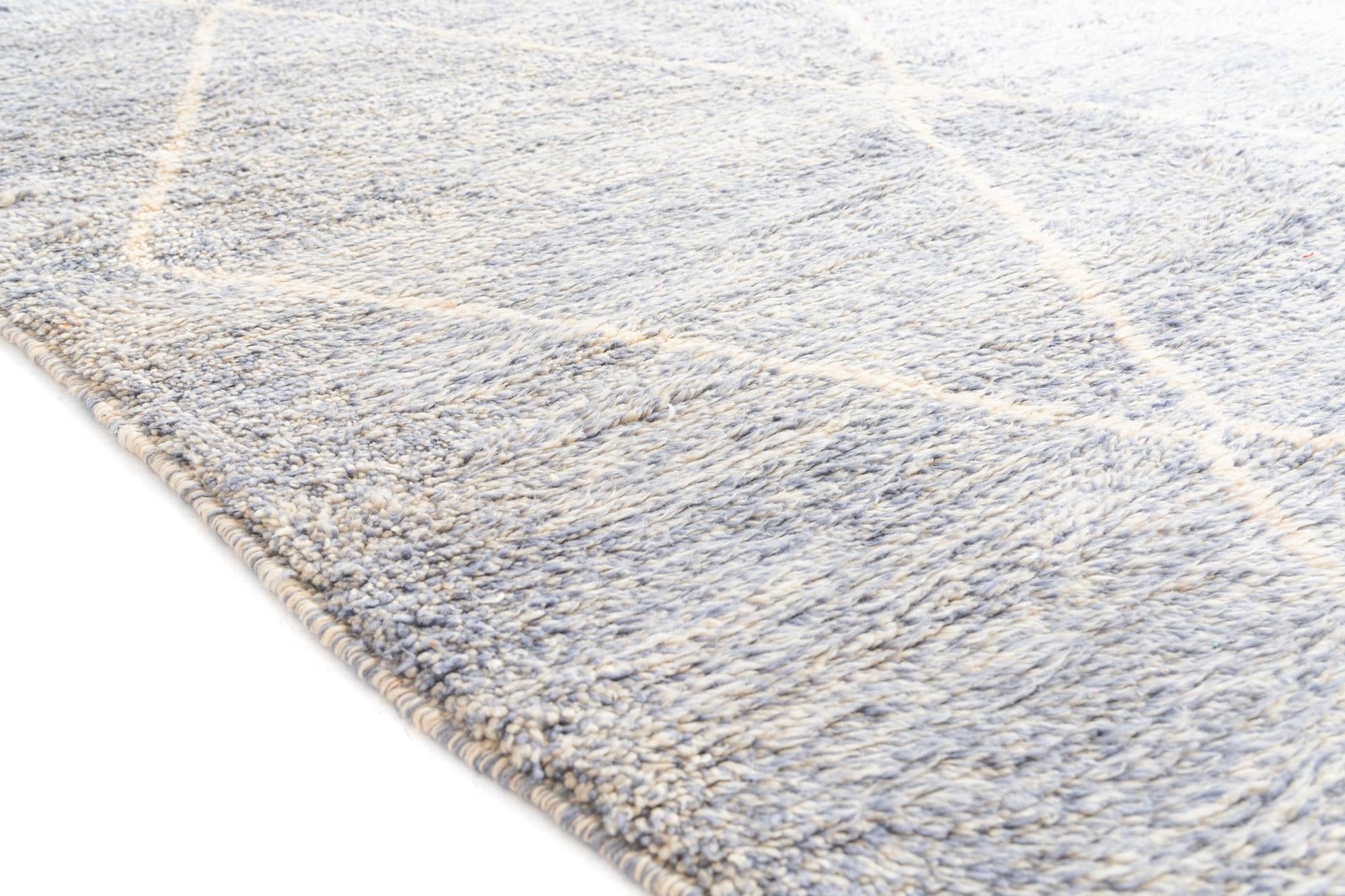 7' x 9' 2 Hand Knotted Moroccan Wool Rug