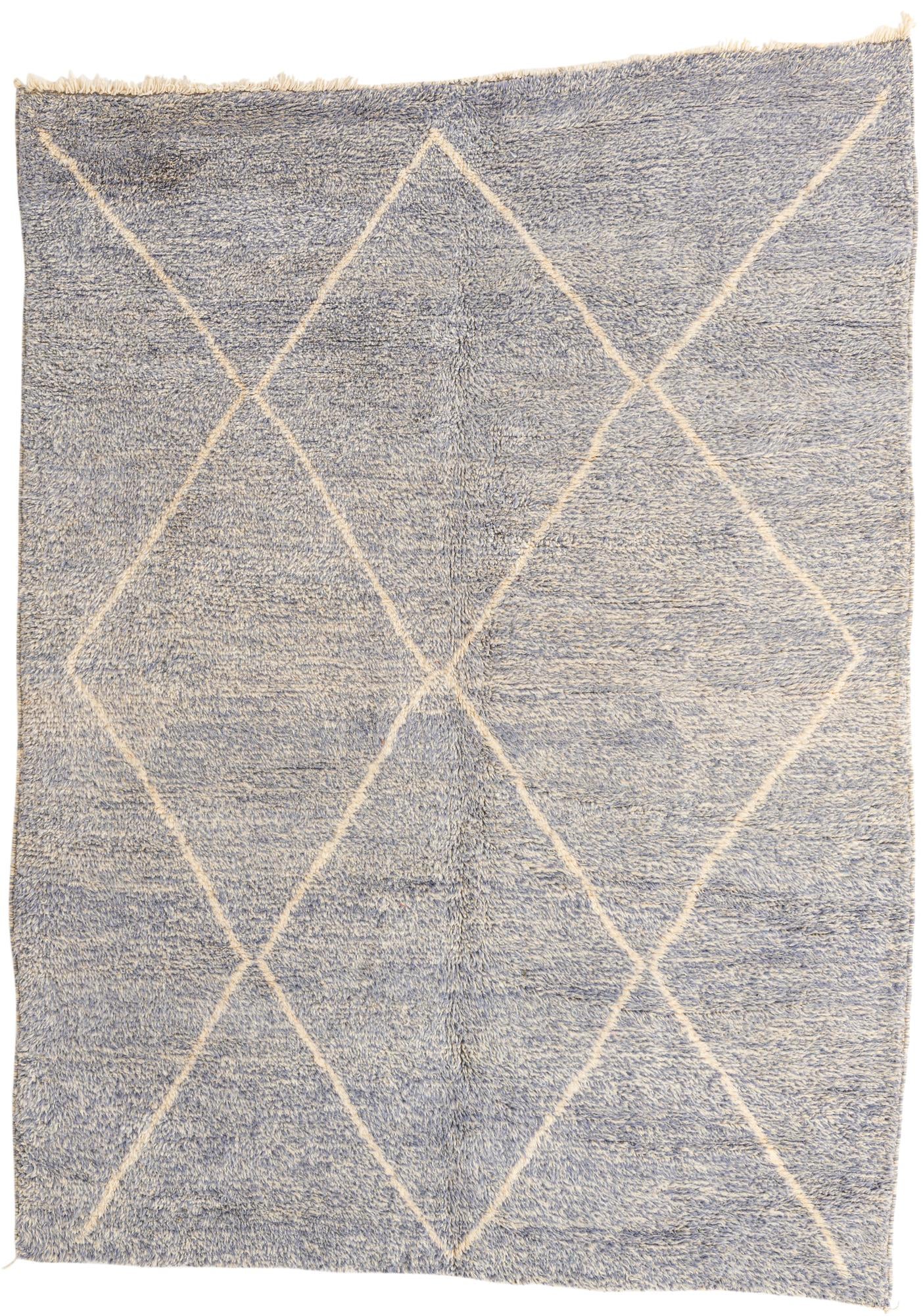 7' x 9' 2 Hand Knotted Moroccan Wool Rug