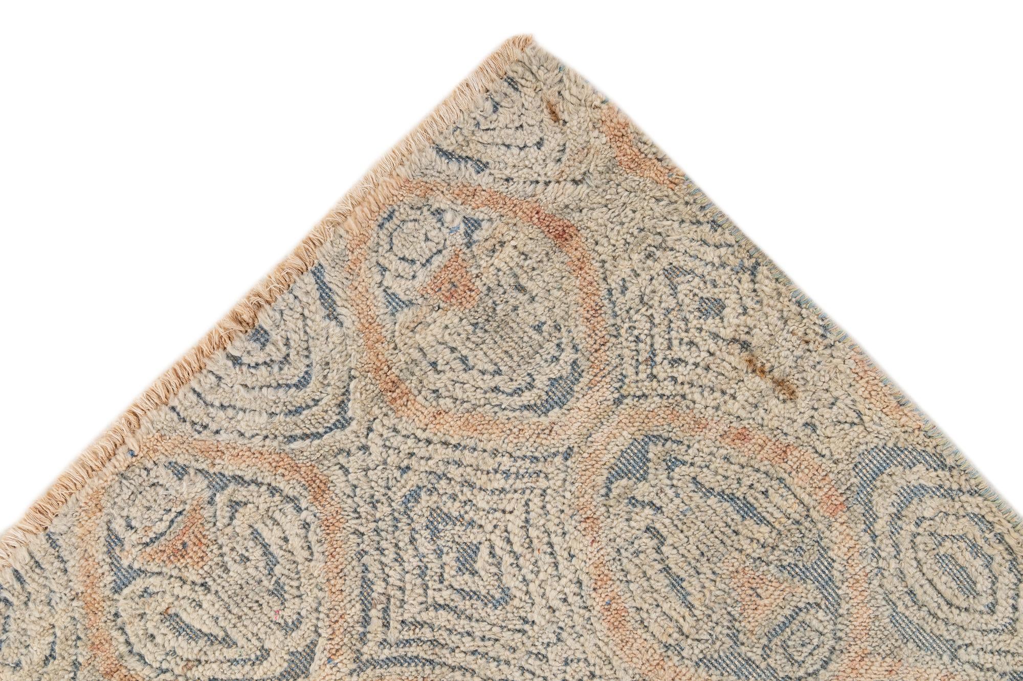 8' 10 x 12' 2 Hand Knotted Moroccan Wool Rug