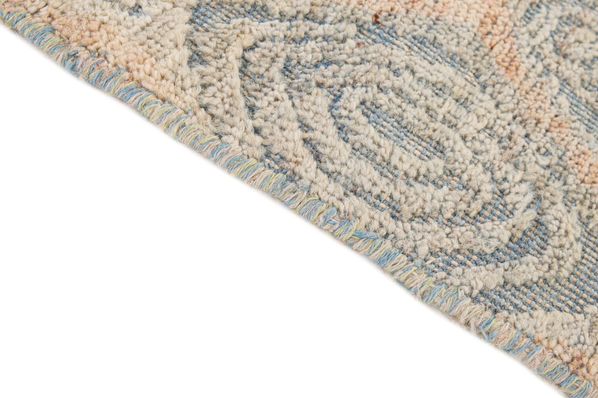 8' 10 x 12' 2 Hand Knotted Moroccan Wool Rug