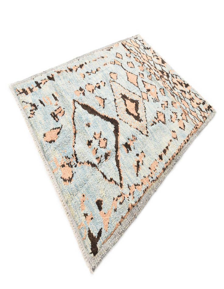 Detail image of 5' 4 x 7' 6 Hand Knotted Moroccan Wool Rug