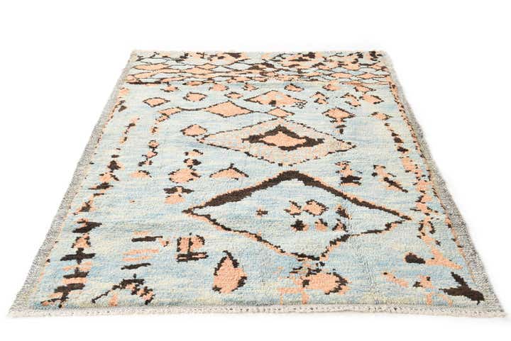 5' 4 x 7' 6 Hand Knotted Moroccan Wool Rug
