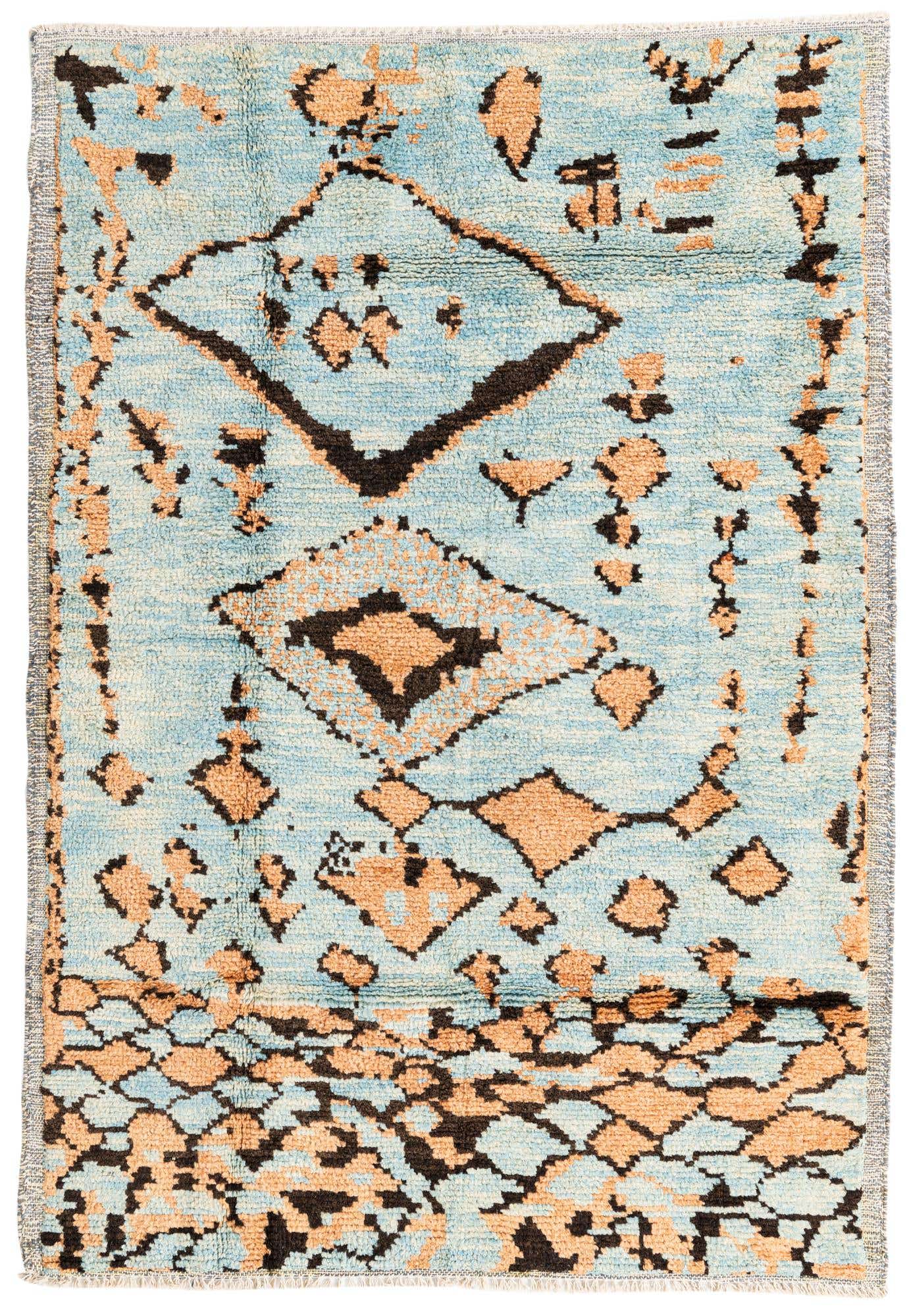 5' 4 x 7' 6 Hand Knotted Moroccan Wool Rug