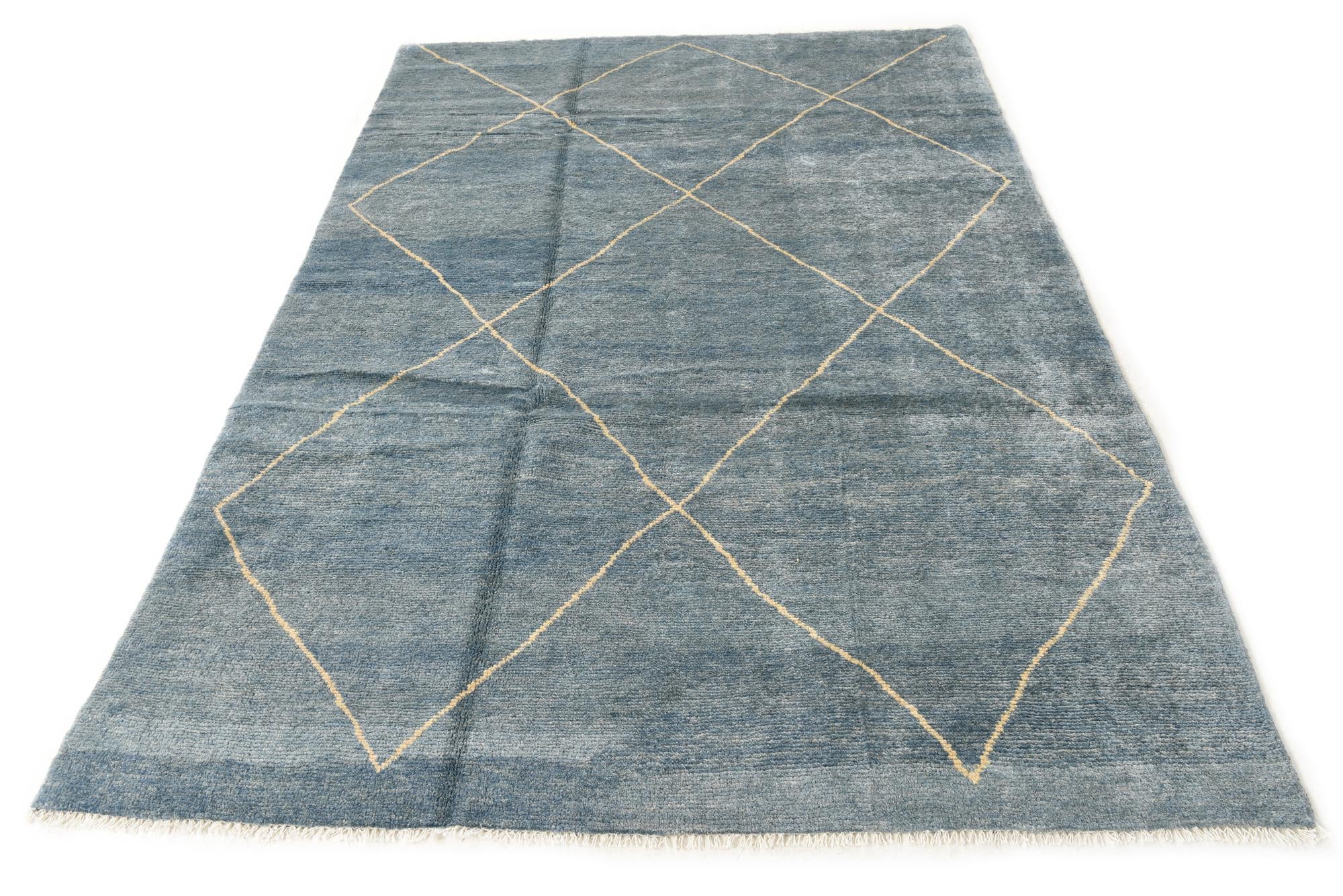 5' 7 x 8' 4 Hand Knotted Moroccan Wool Rug