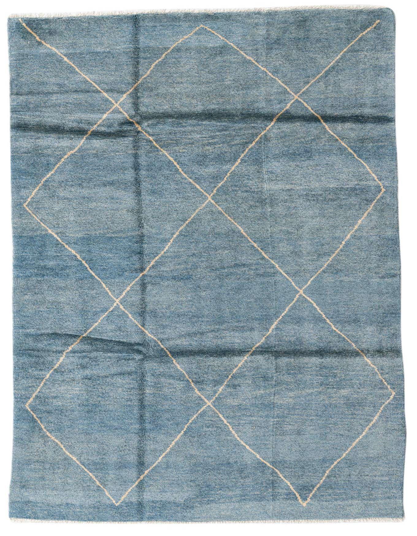 5' 7 x 8' 4 Hand Knotted Moroccan Wool Rug