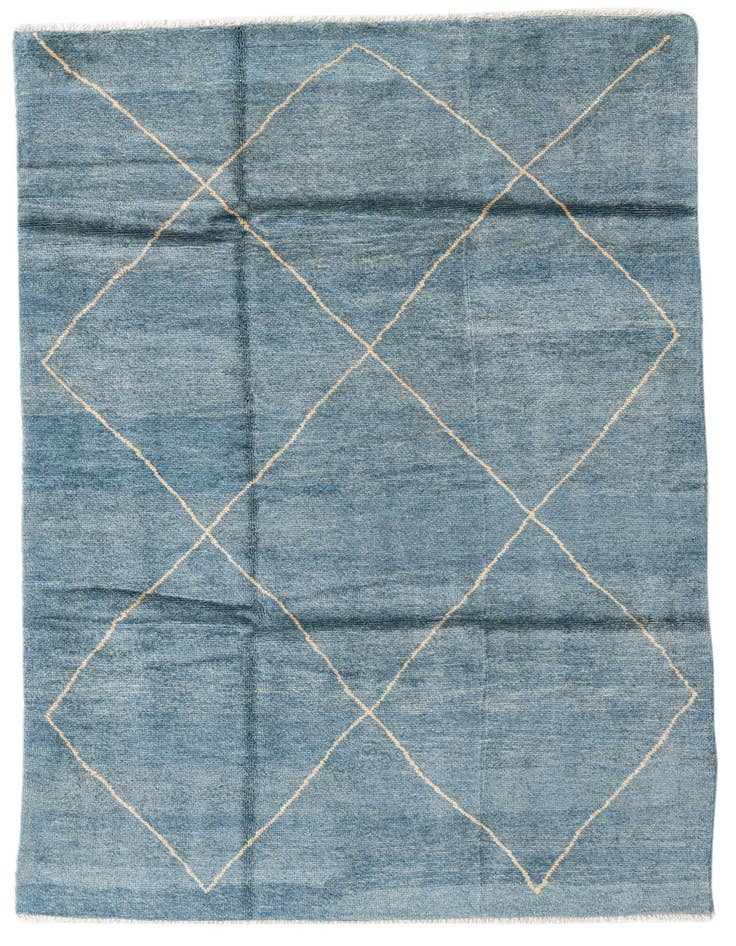 Detail image of 5' 7 x 8' 4 Hand Knotted Moroccan Wool Rug