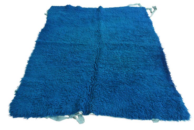 Detail image of 4' 7 x 6' 2 Hand Knotted Moroccan Wool Rug